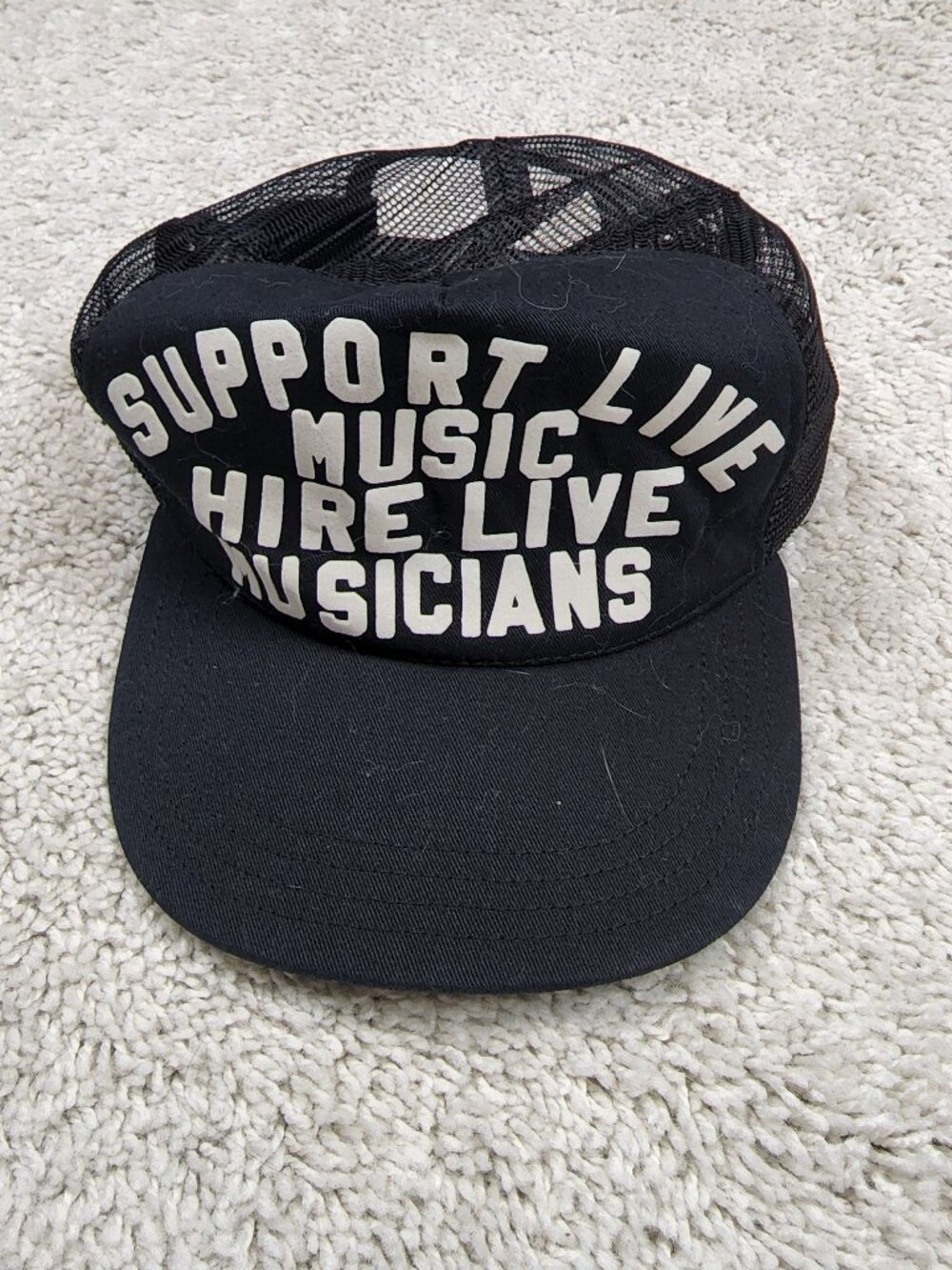 Imogene + Willie Made in USA Black Support Live Music Trucker Snapback Cap Hat !